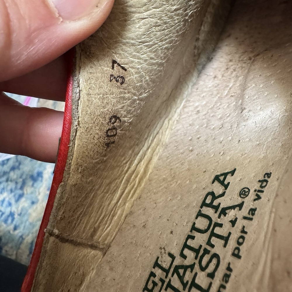 EL NATURALISTA Yggdrasil Red Leather Clogs Mary Jane Mules Size Sz 37/6.5 - Picture 7 of 7